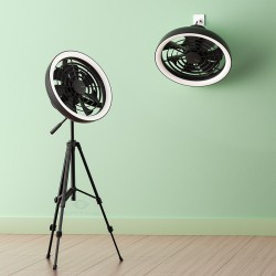 Jisulife FA17 Outdoor LED Ceiling Fan with Long Tripod Stand