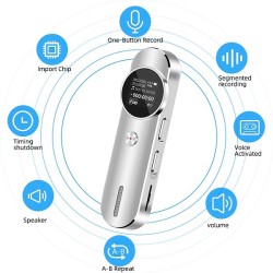 Digital Voice Recorder Voice Activated Recorder MP3 Player 8GB 