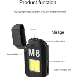 Super Bright MINI COB Outdoor Flashlight with Usb Lighter