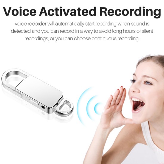 Keychain Voice Recorder 8GB Metal Body 