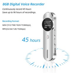 8GB Digital Voice Recorder Voice Activated Recorder MP3 Player 