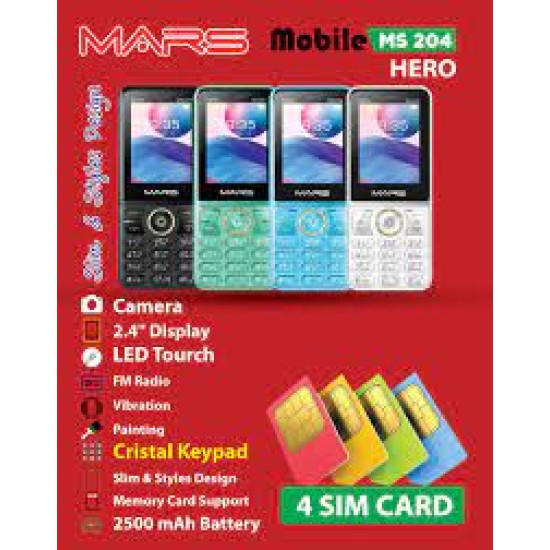MARS MS204 Feature Phone 4Sim mobile
